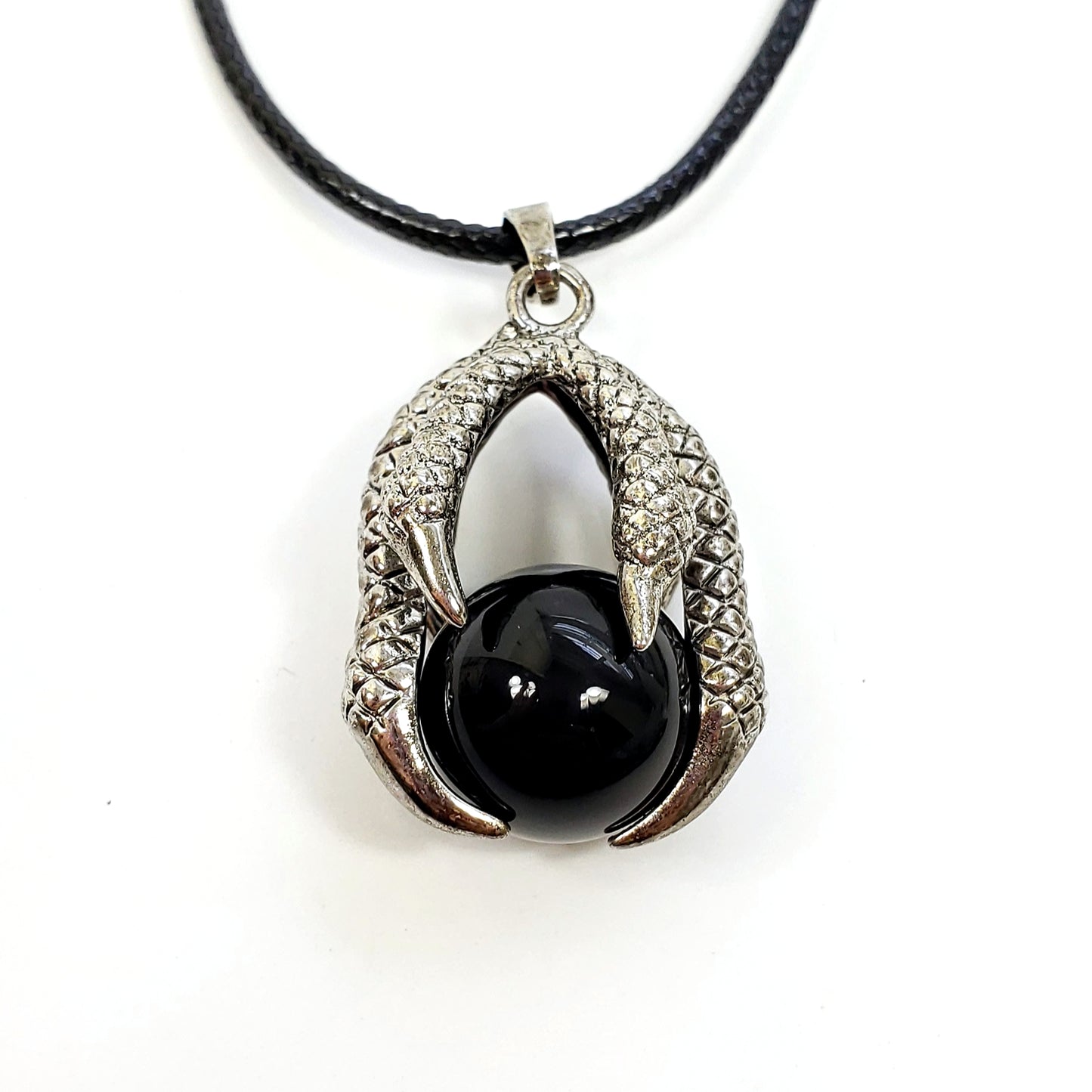 Crystal Sphere Claw Necklace in Assorted Gemstones