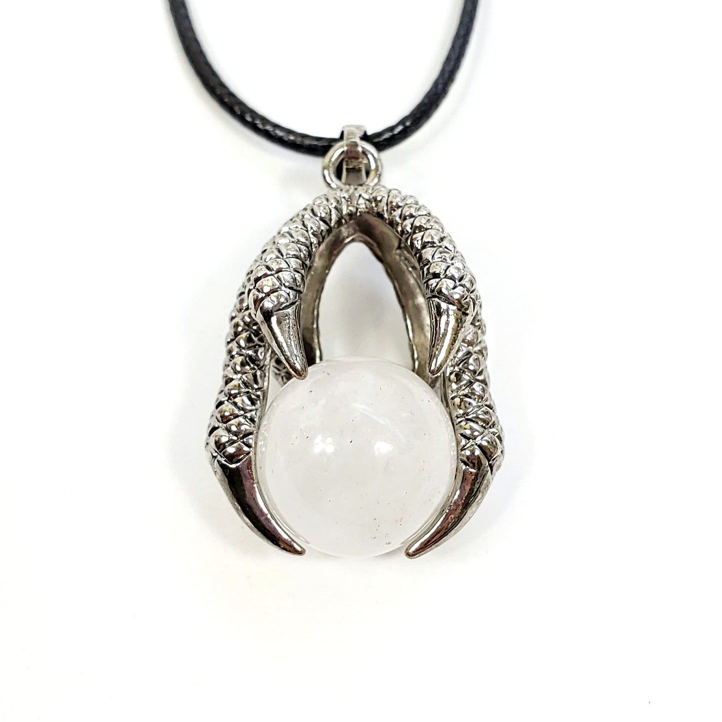 Crystal Sphere Claw Necklace in Assorted Gemstones