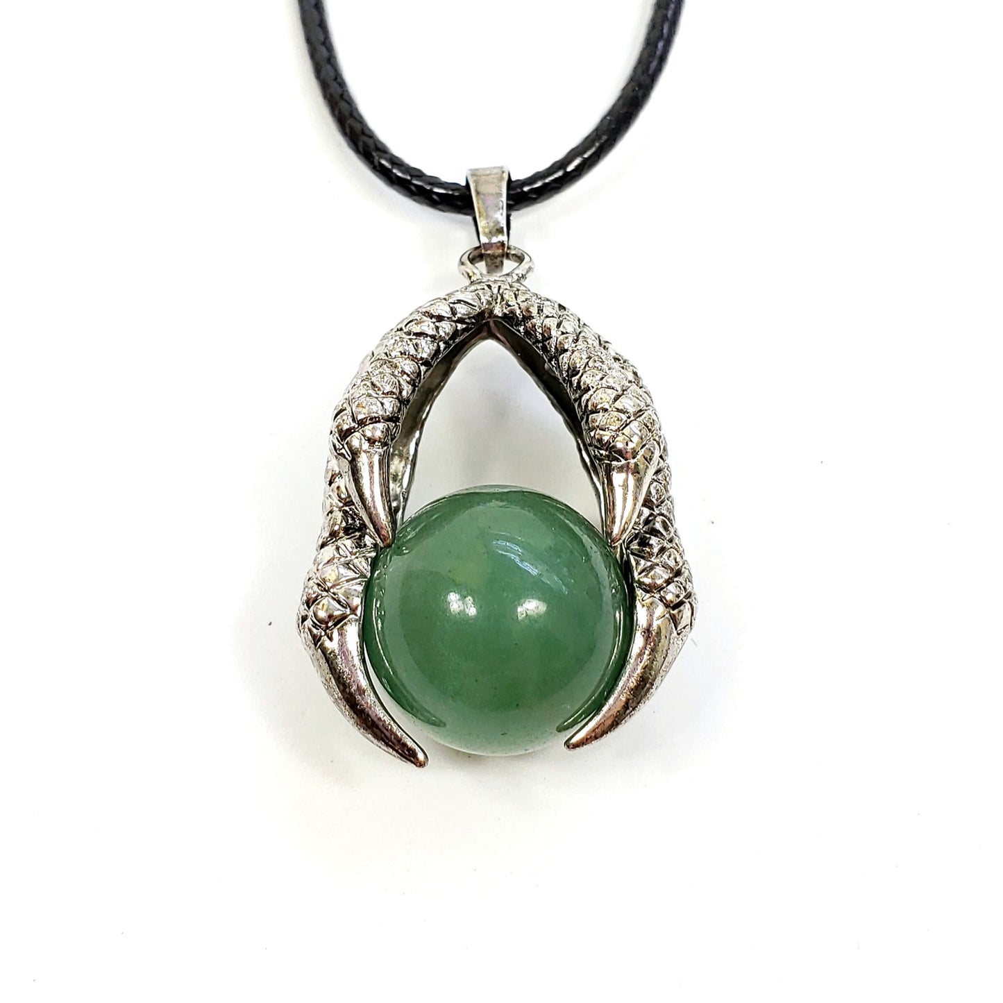 Crystal Sphere Claw Necklace in Assorted Gemstones