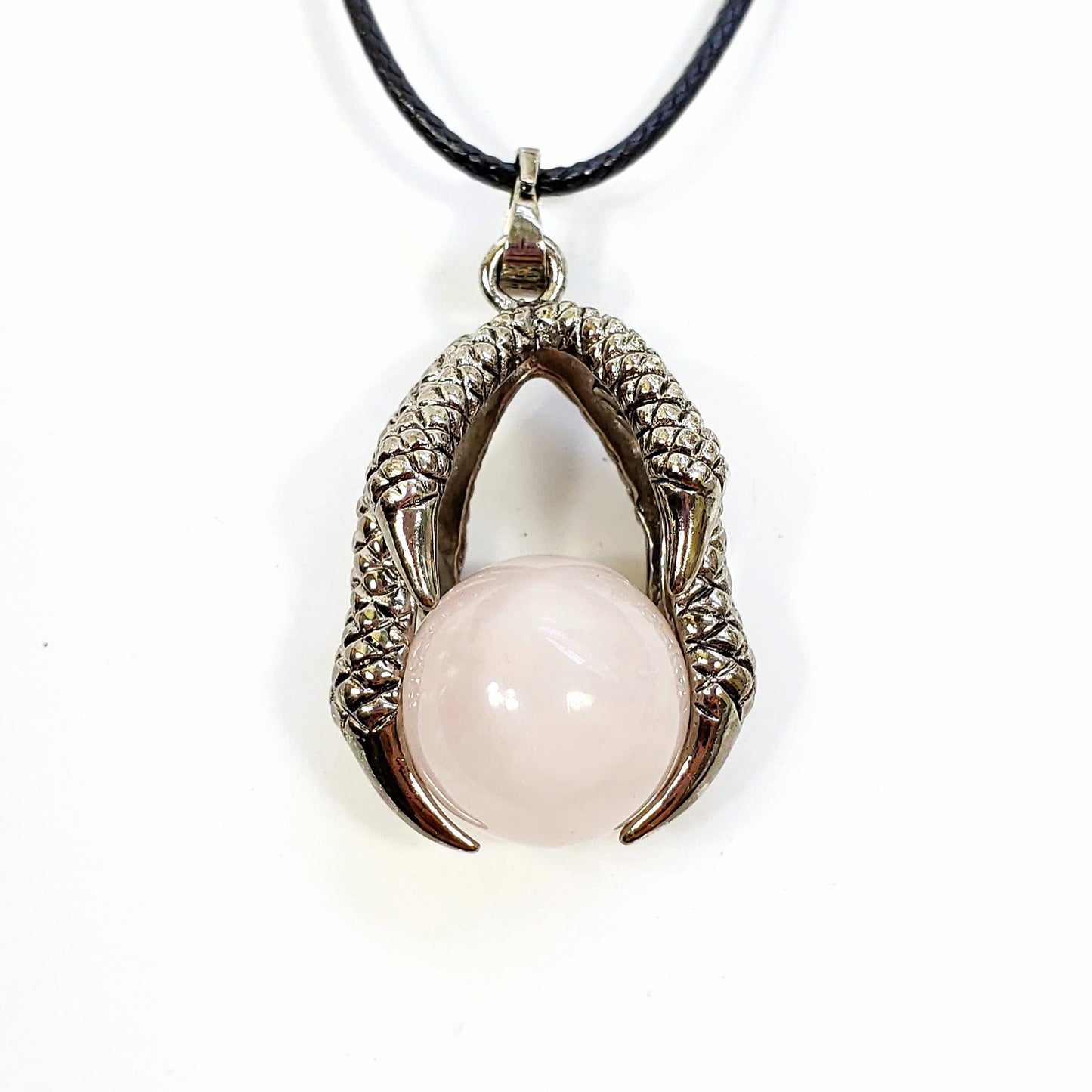 Crystal Sphere Claw Necklace in Assorted Gemstones
