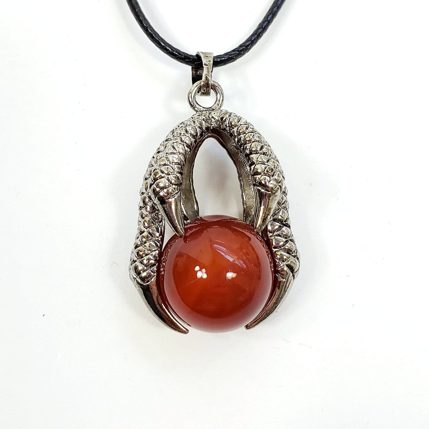 Crystal Sphere Claw Necklace in Assorted Gemstones