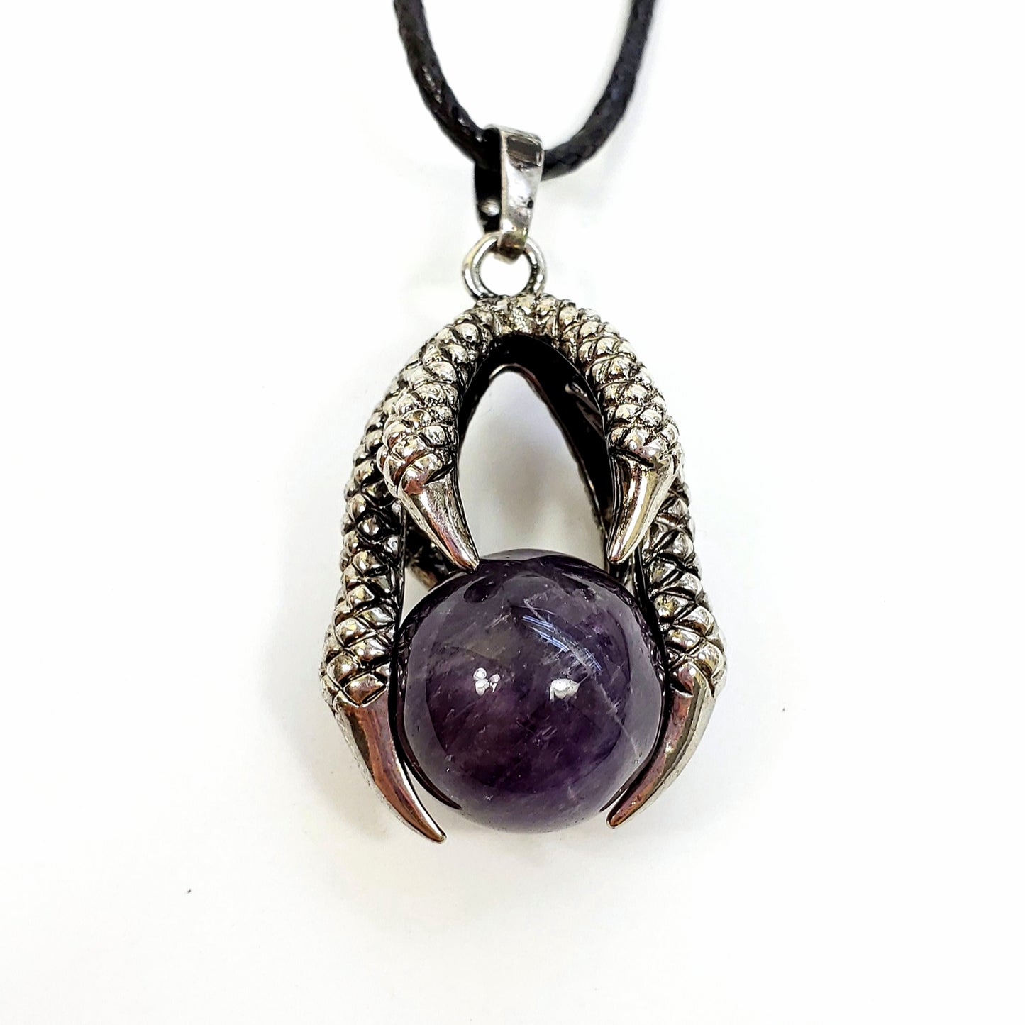 Crystal Sphere Claw Necklace in Assorted Gemstones