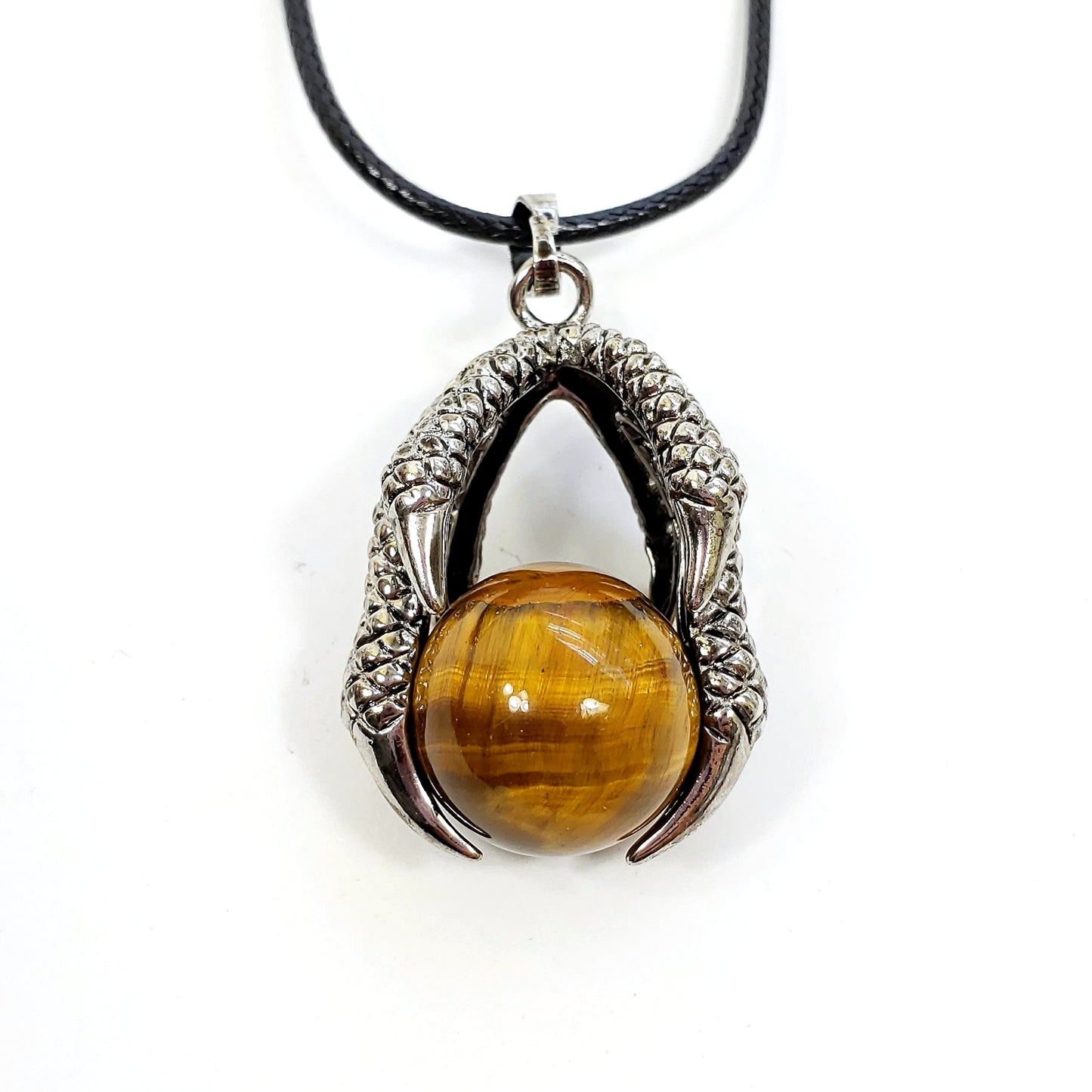 Crystal Sphere Claw Necklace in Assorted Gemstones