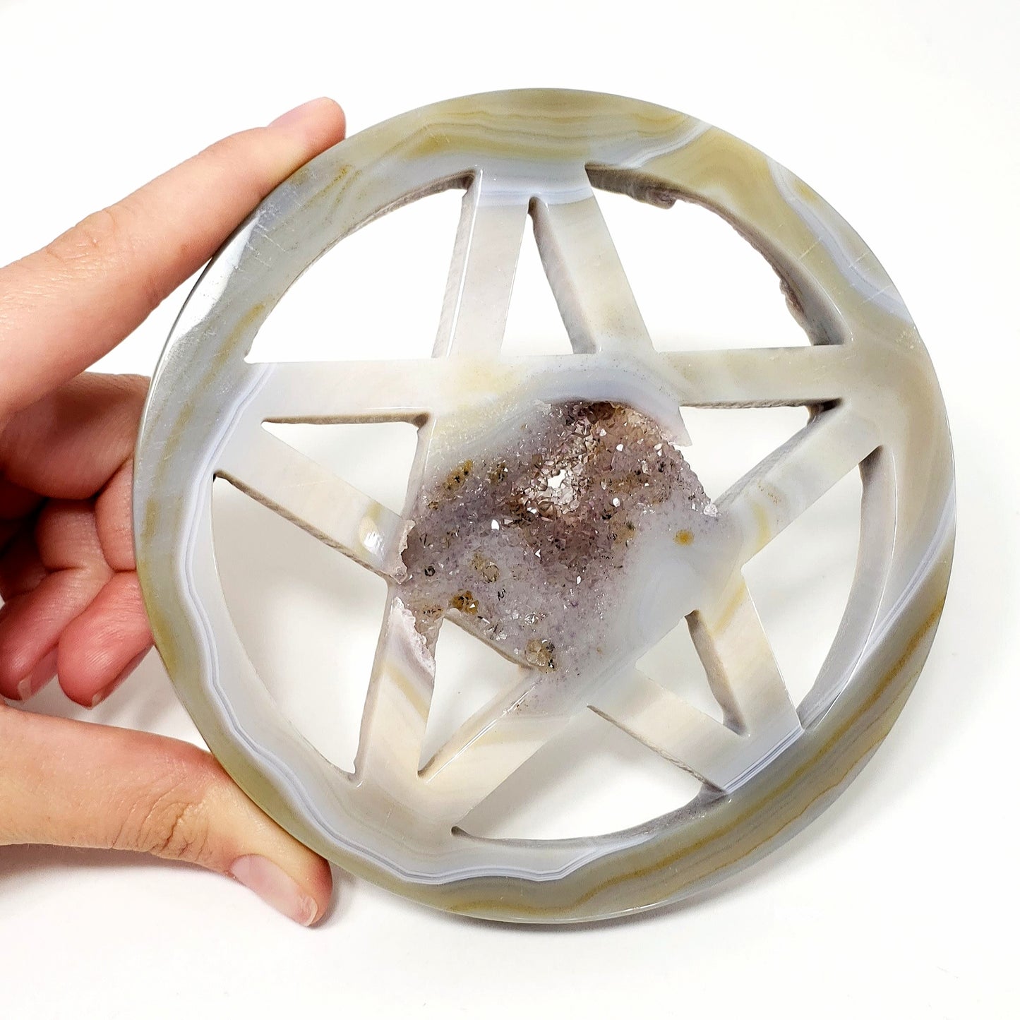 Druzy Agate Pentagram