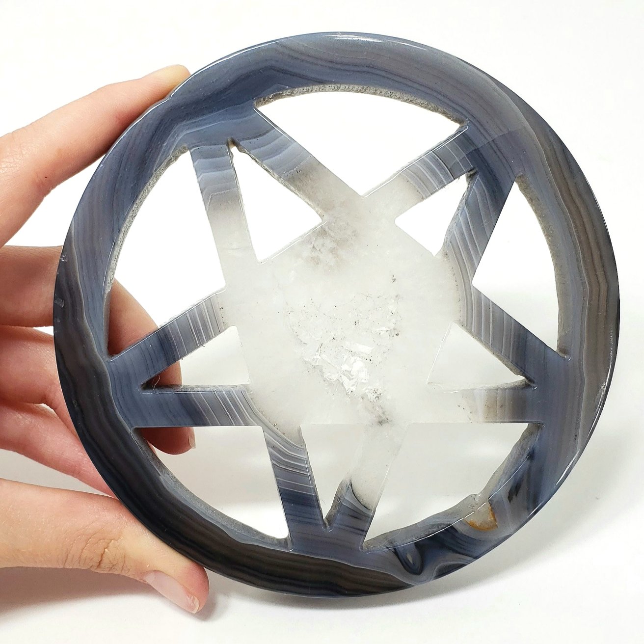 Druzy Agate Pentagram