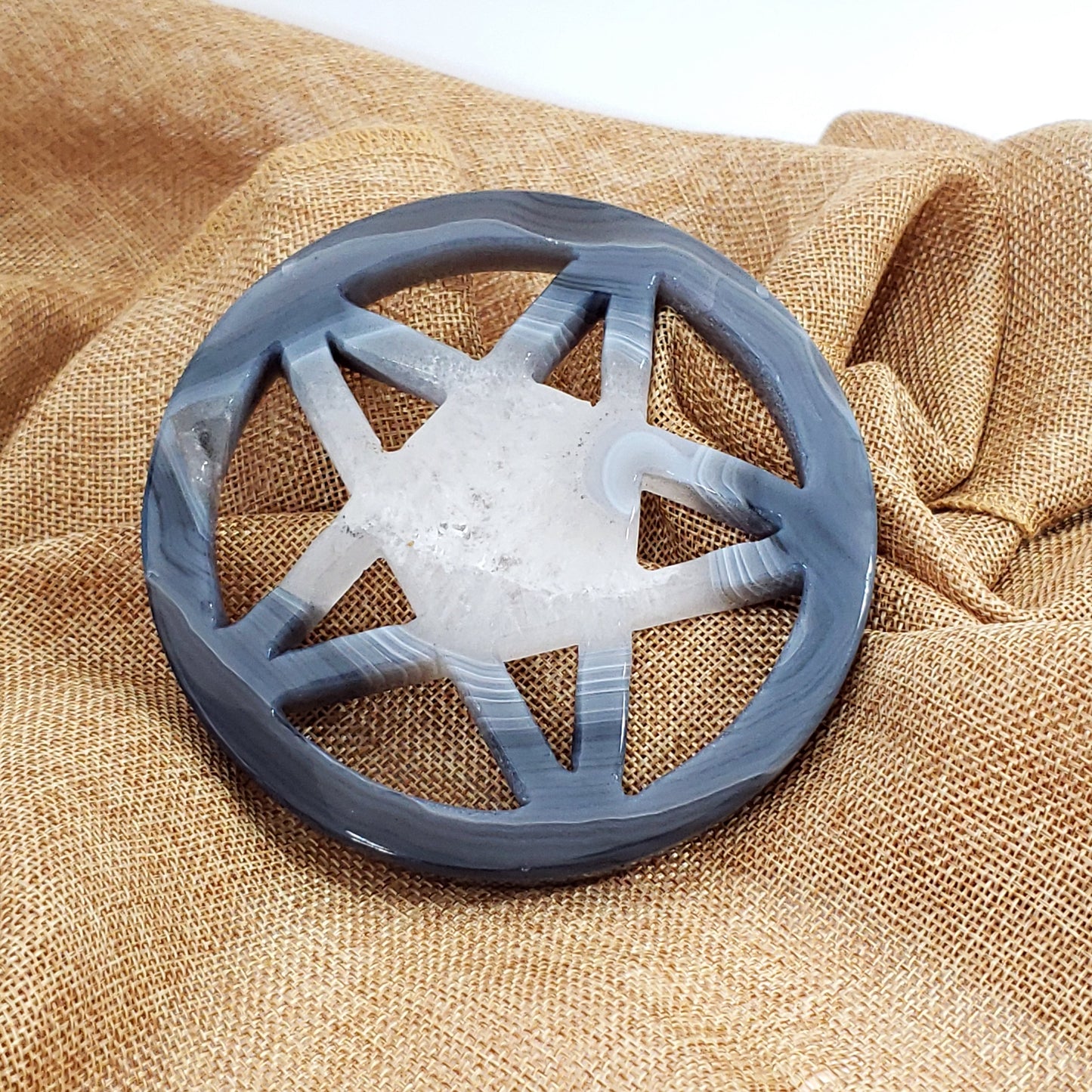 Druzy Agate Pentagram (122mm)
