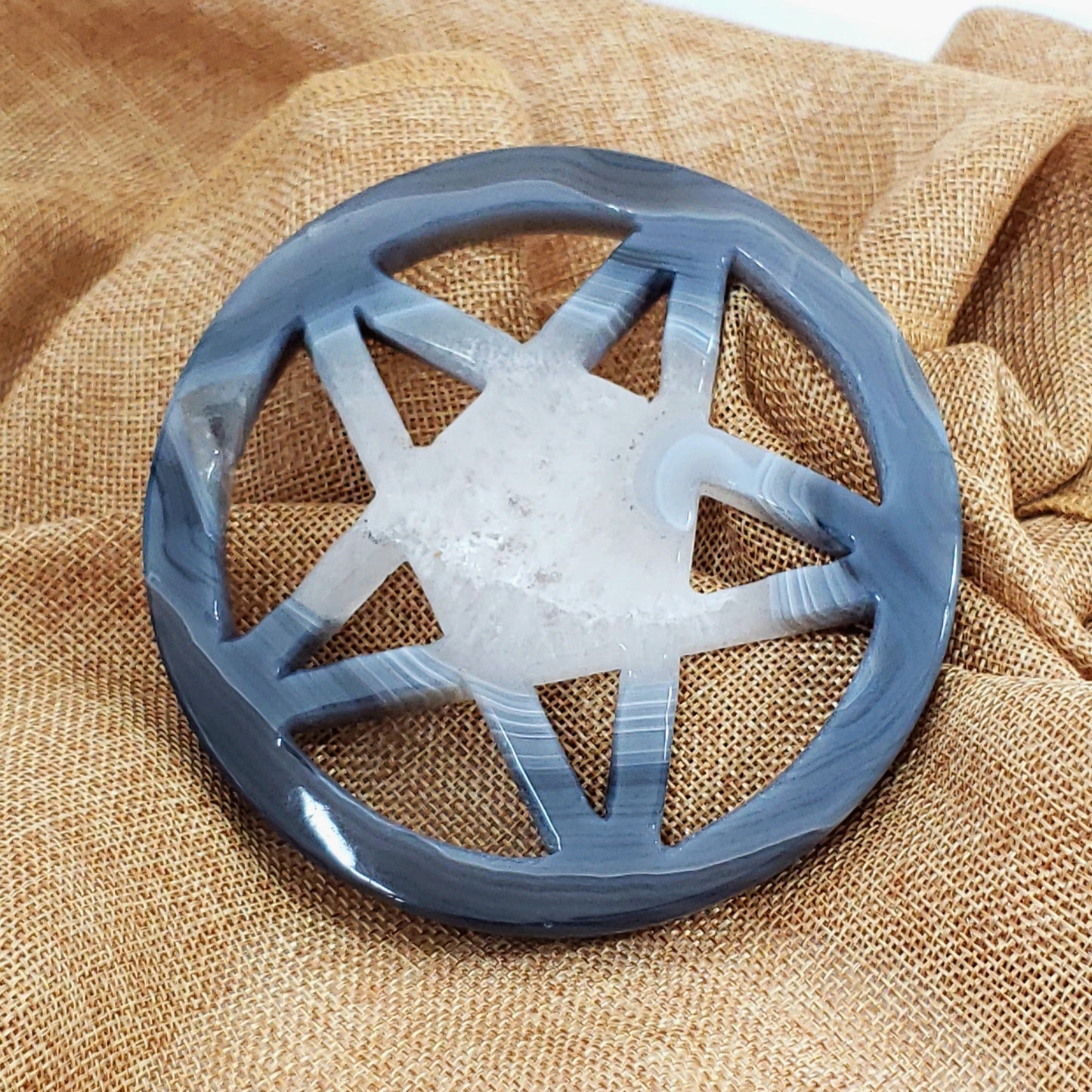 Druzy Agate Pentagram (122mm)