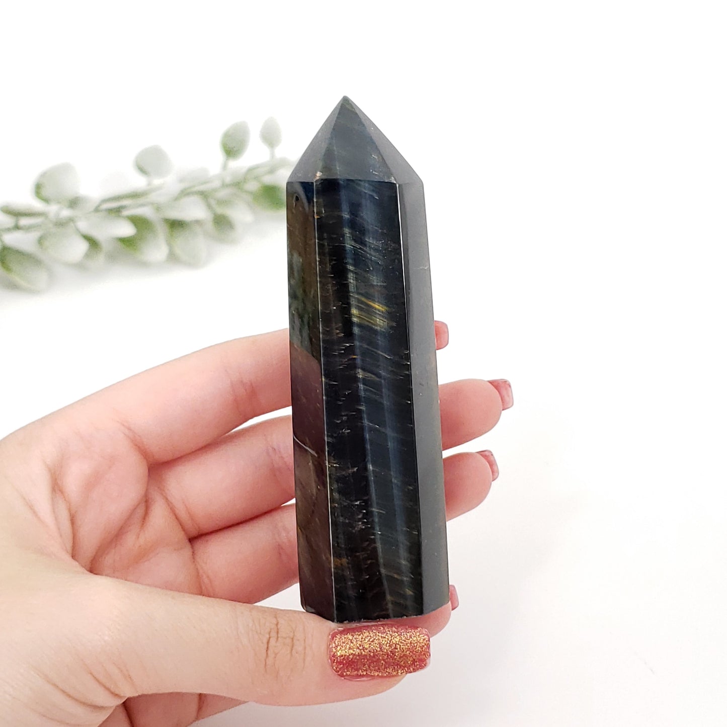 Blue Tiger Eye Point – Focus, Protection & Inner Strength