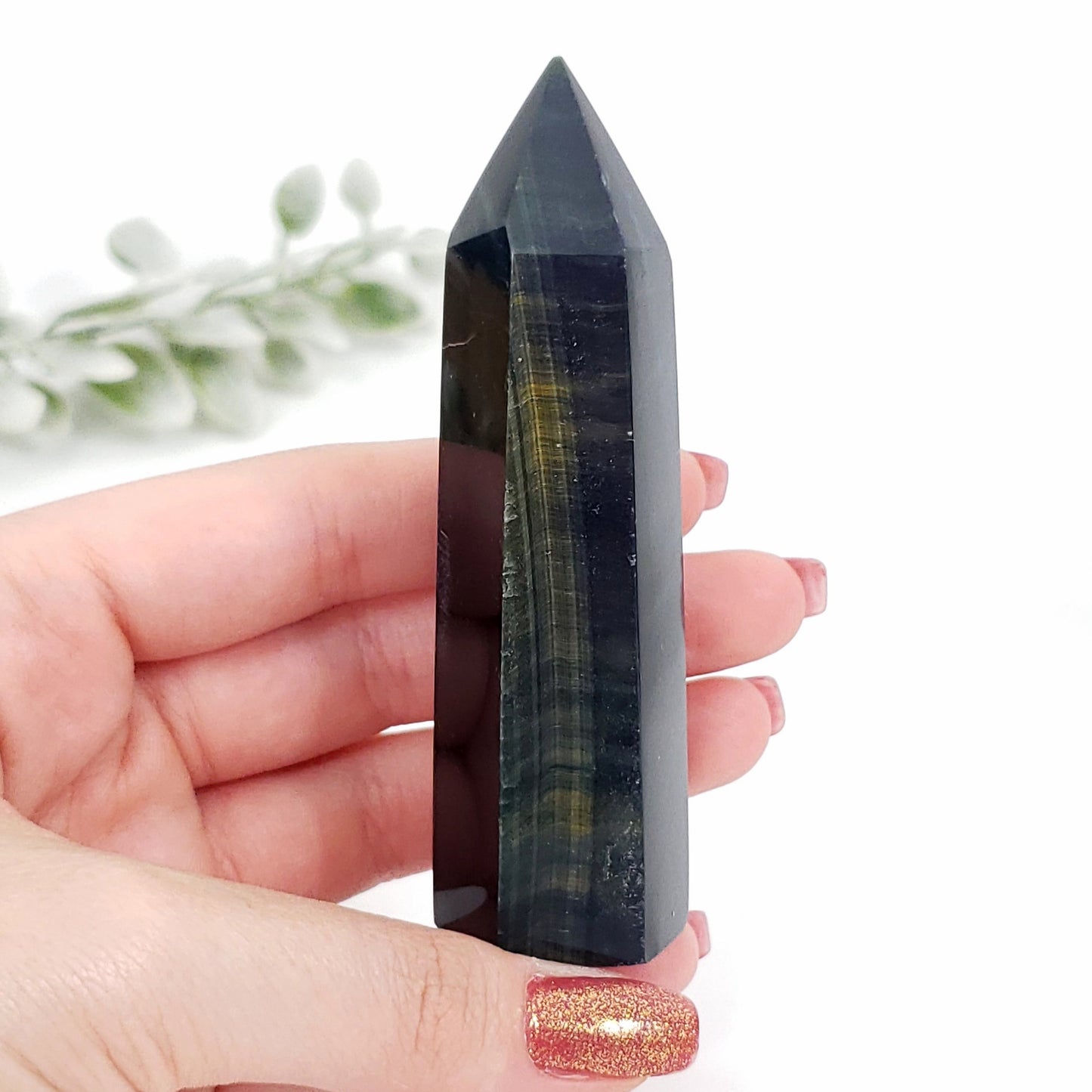 Blue Tiger Eye Point – Focus, Protection & Inner Strength