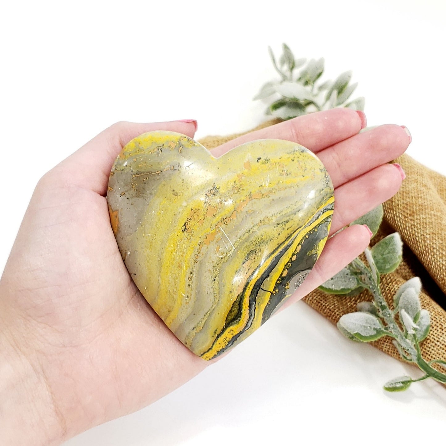 Bumble Bee Jasper Heart – Crystal for Creativity, Joy & Confidence