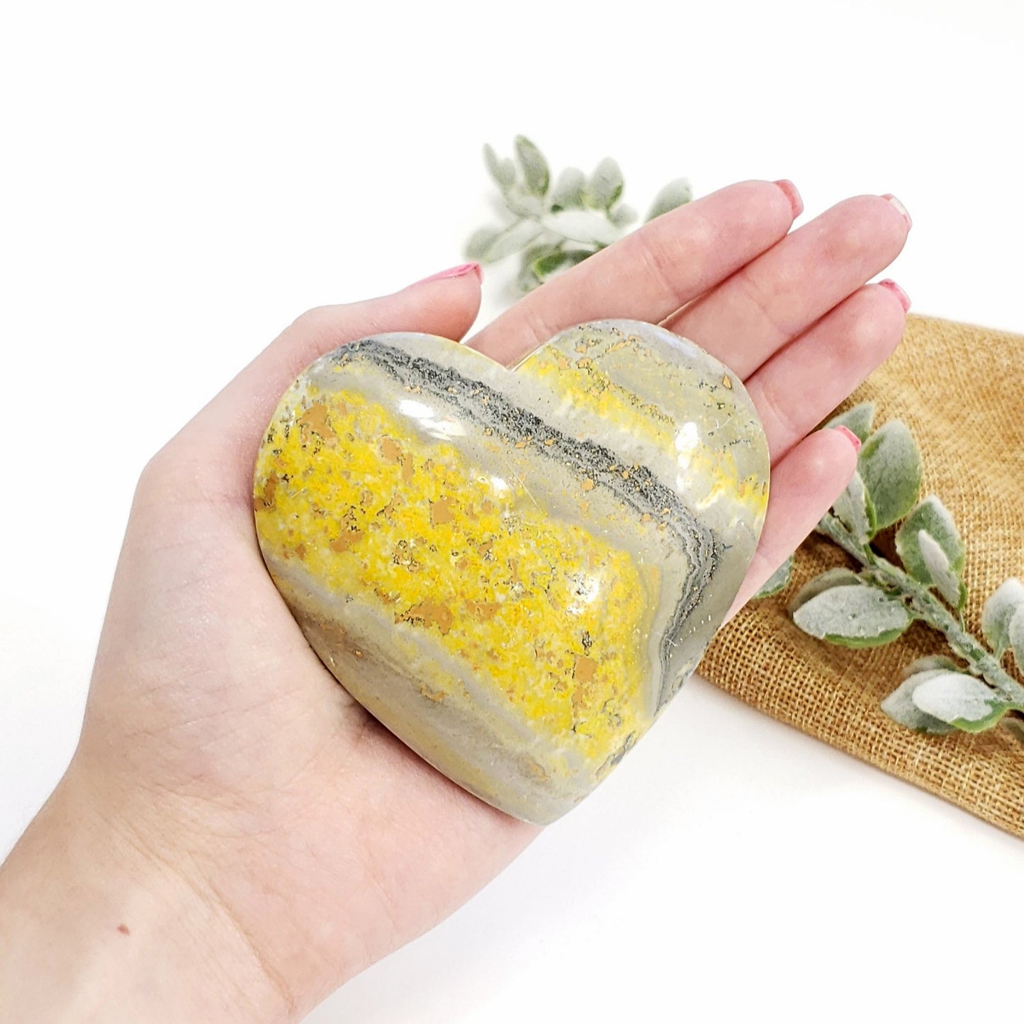 Bumble Bee Jasper Heart – Crystal for Motivation, Creativity & Joy