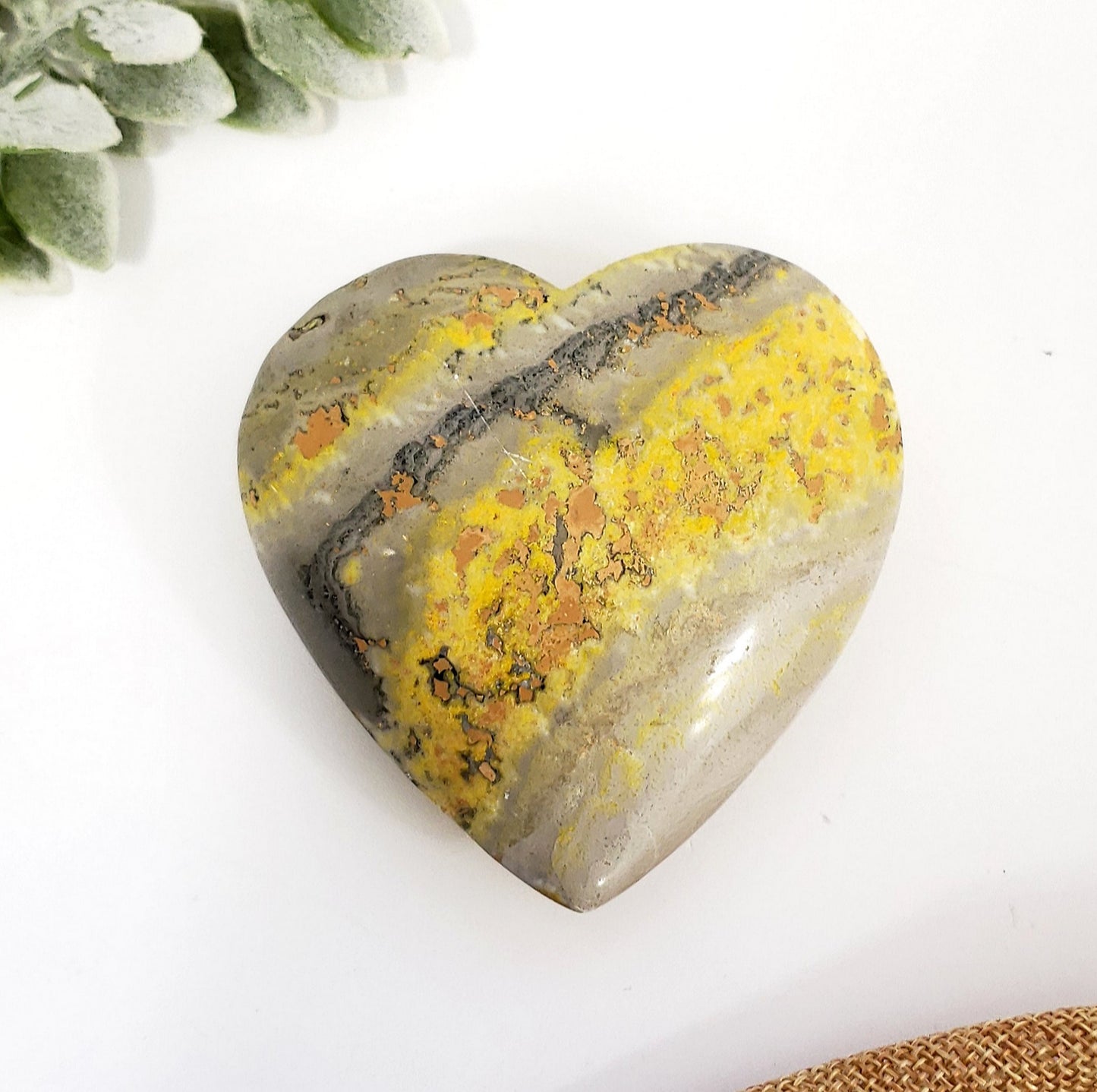 Bumble Bee Jasper Heart – Crystal for Motivation, Creativity & Joy
