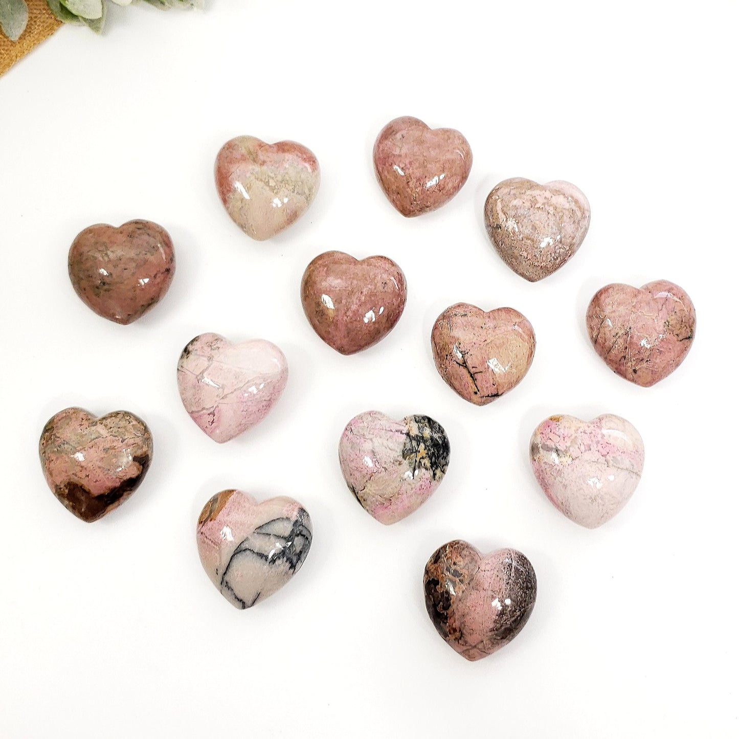 45mm Rhodonite Crystal Heart brings Healing Love