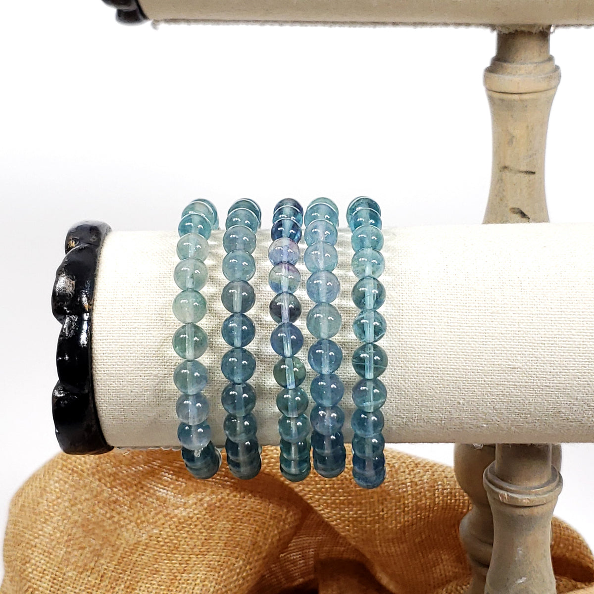 Rare Blue Fluorite 8mm Beaded Bracelet for Clarity and Calm Communication