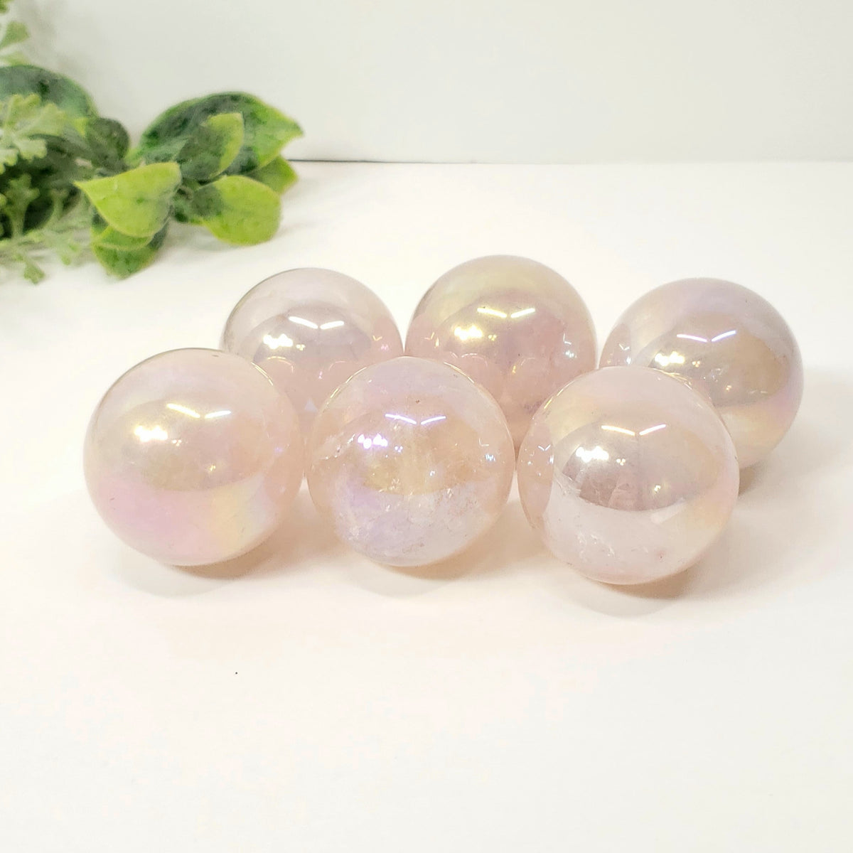 Aura Rose Quartz Sphere | Crystal for Love, Calm and Positive Energy