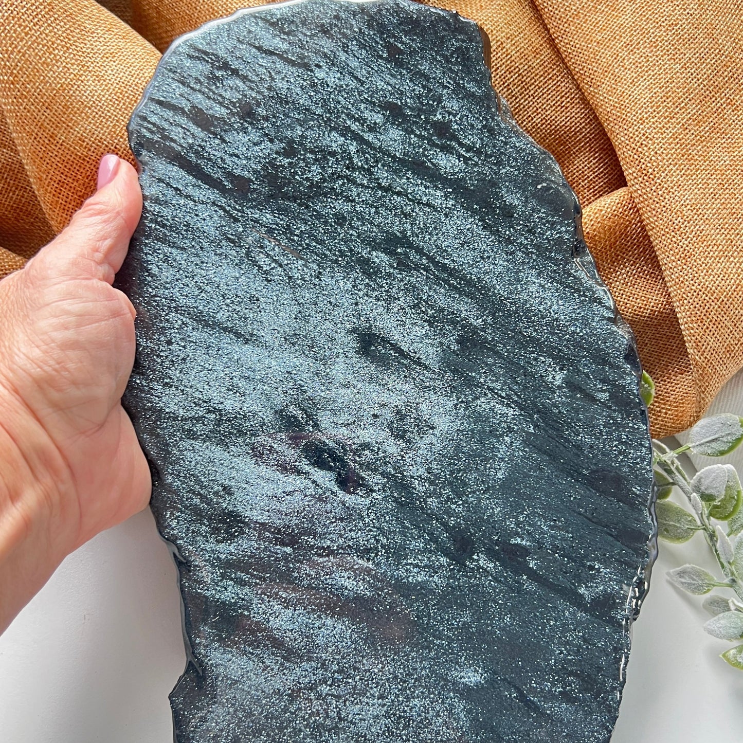 XL Specular Hematite Slab – For Grounding, Strength, and Reflective Energy