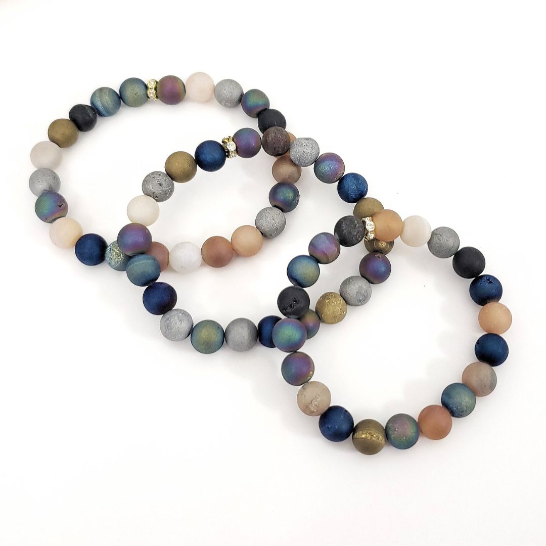 Druzy Agate Bracelet in Mixed Colors - Bling or No Bling