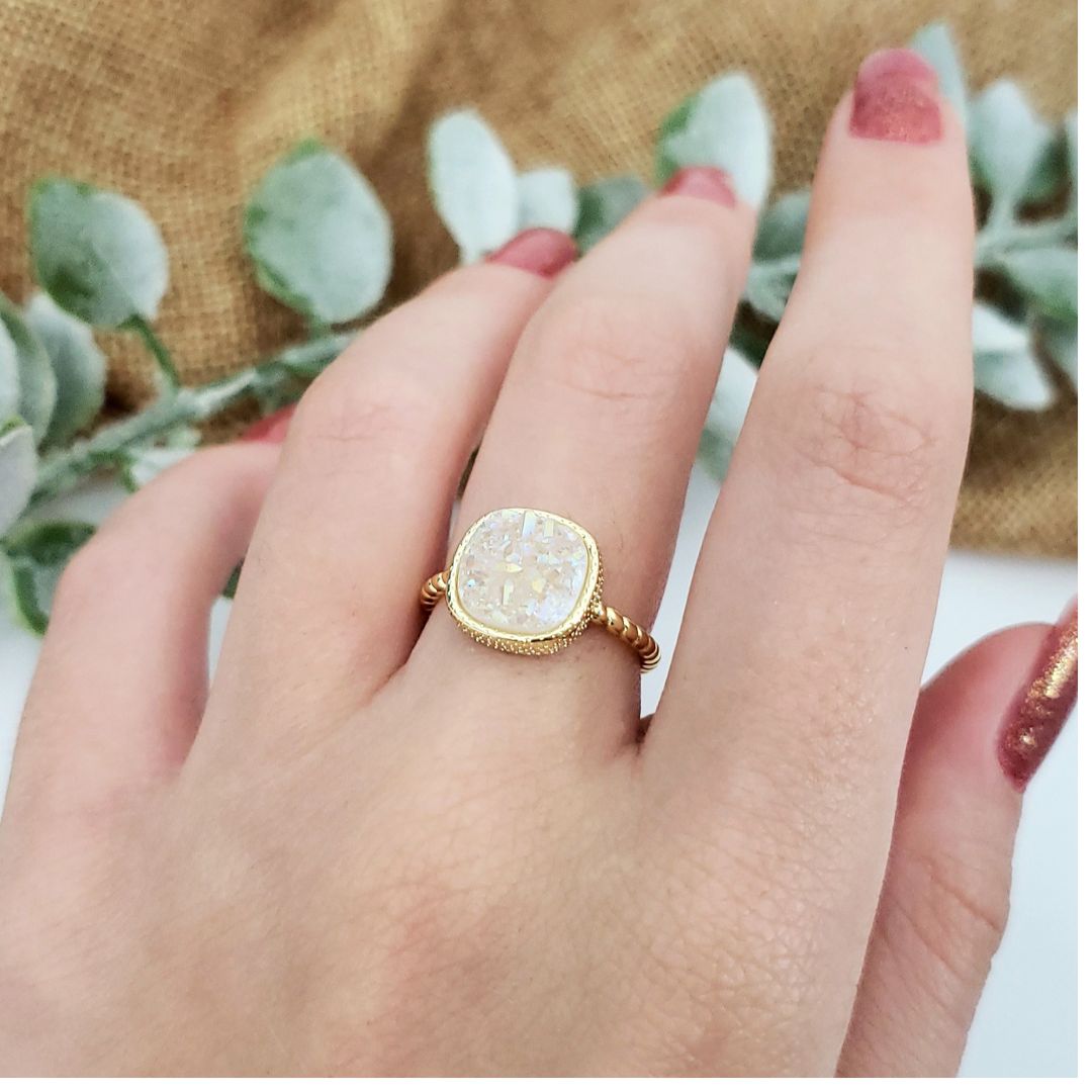 Druzy Agate Fashion Ring