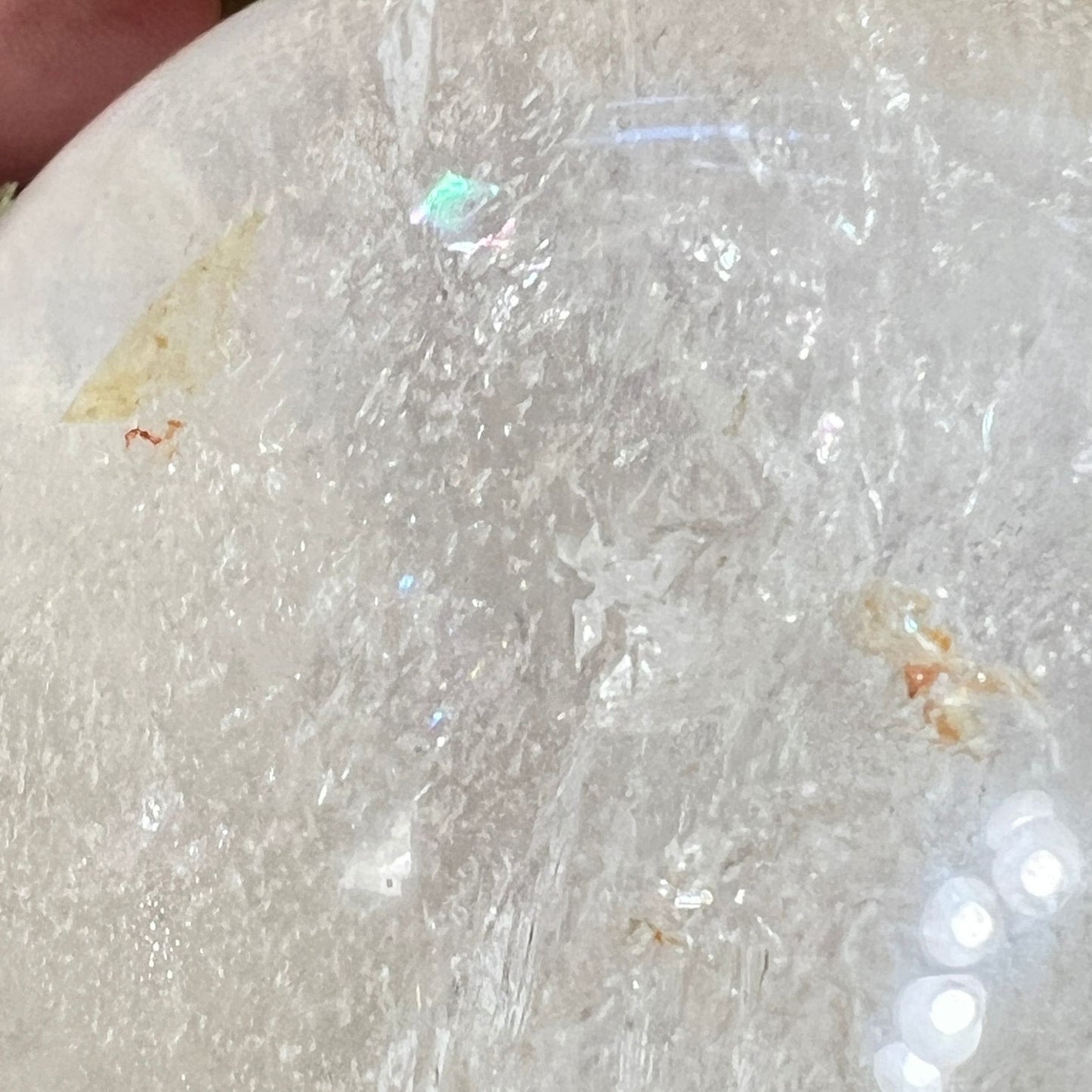 Light Citrine Crystal Sphere with Rainbow and Flash, Encourages Optimism & Clarity