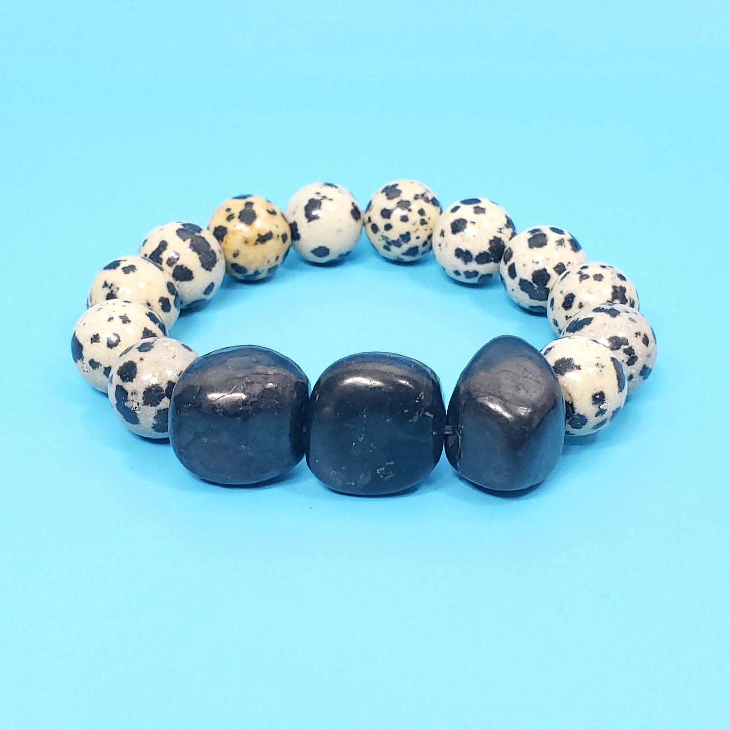 Dalmatian Jasper & Shungite Bracelet for Grounding, Protection & Daily Resilience