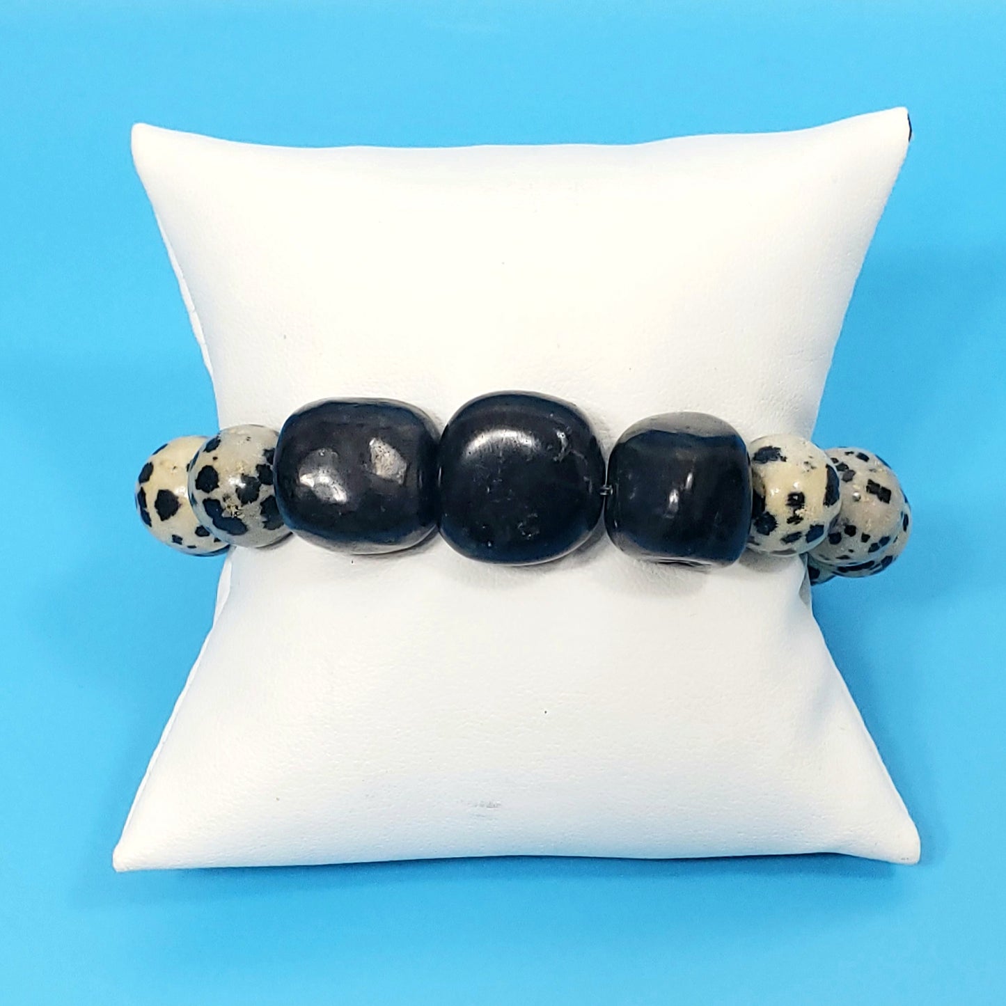 Dalmatian Jasper & Shungite Bracelet for Grounding, Protection & Daily Resilience