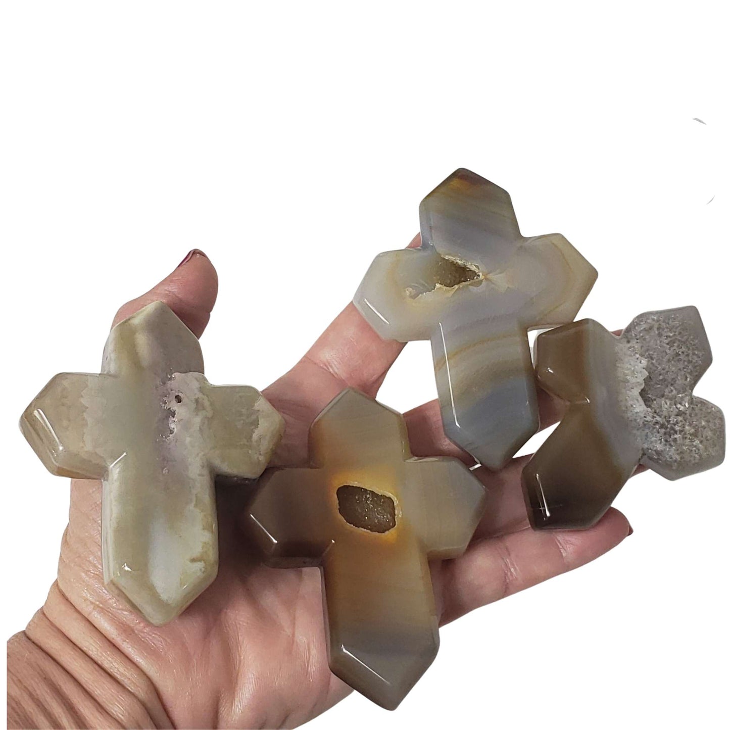 Druzy Agate Crystal Cross