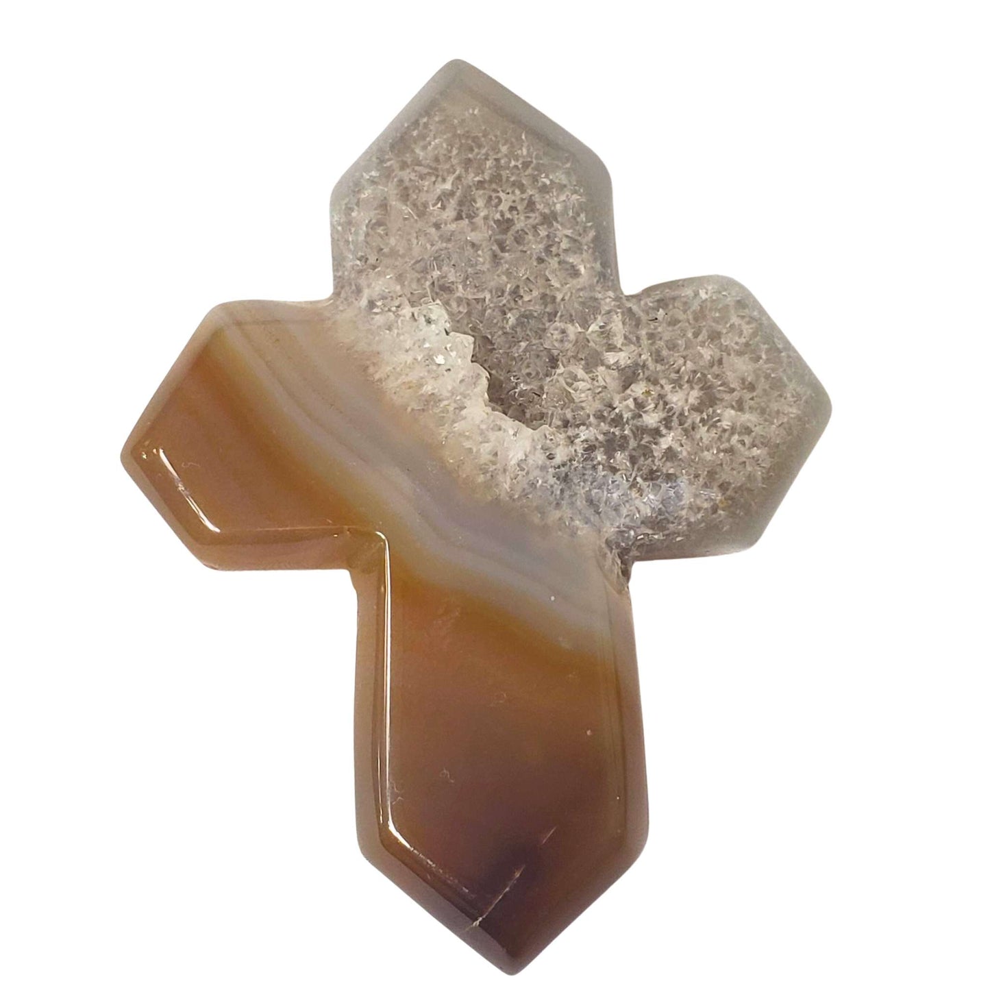 Druzy Agate Crystal Cross