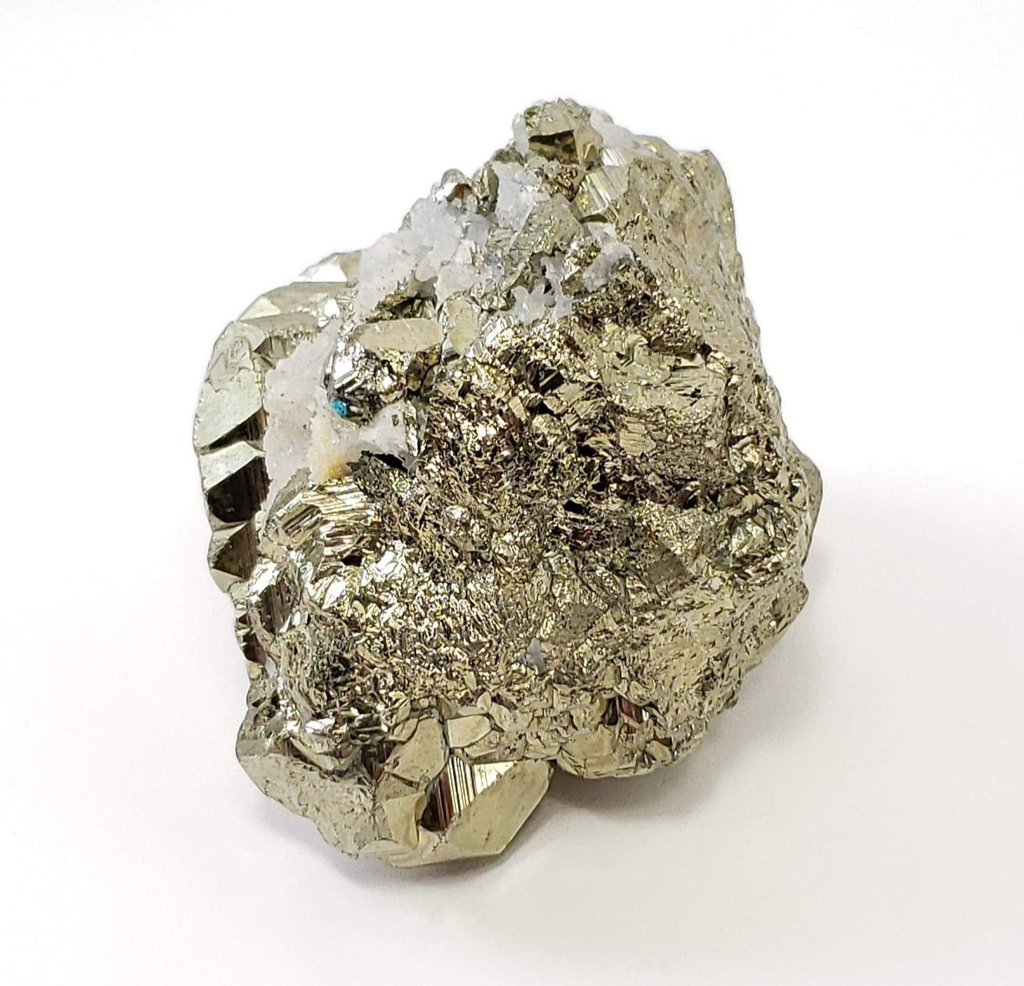 Pyrite Crystal Cluster with Calcite – Protection, Vitality and Abundance