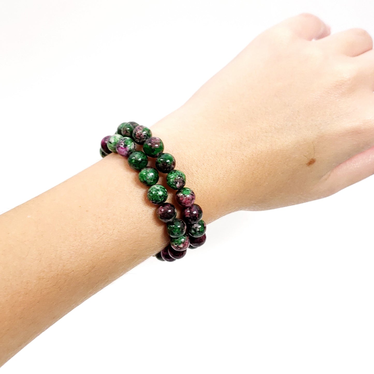 Ruby Zoisite 8mm Beaded Bracelet for Energy Support & Emotional Renewal