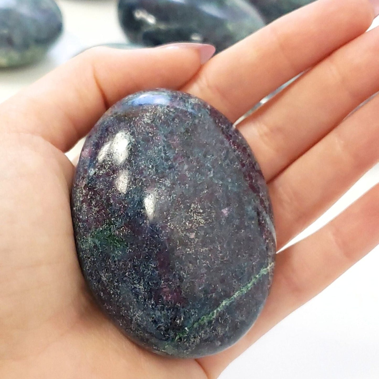 Ruby Fuchsite Kyanite High-Grade Palm Stones