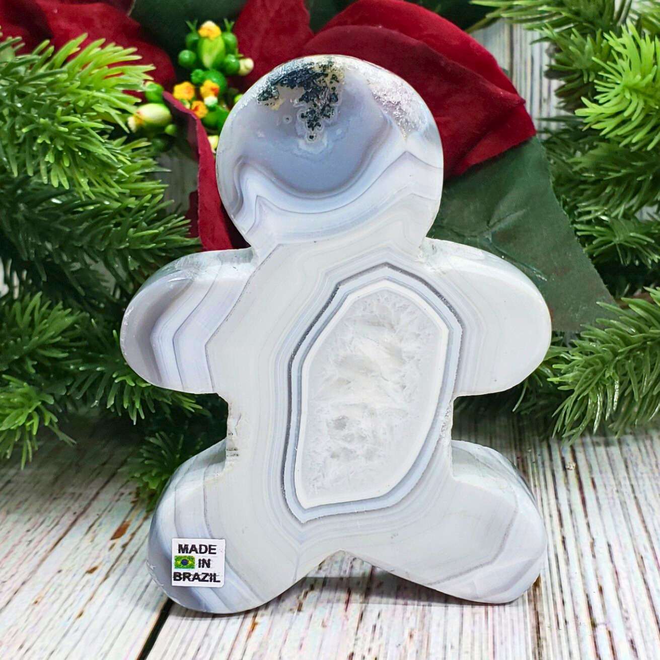 Druzy Agate Gingerbread Man - 1