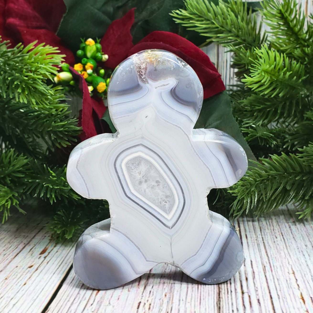 Druzy Agate Gingerbread Man - 1