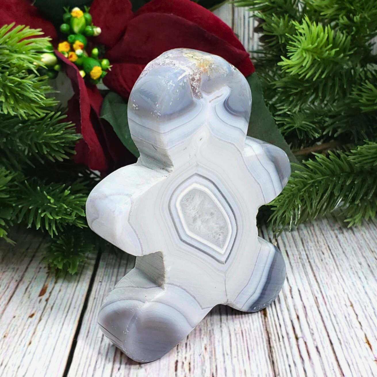 Druzy Agate Gingerbread Man - 1