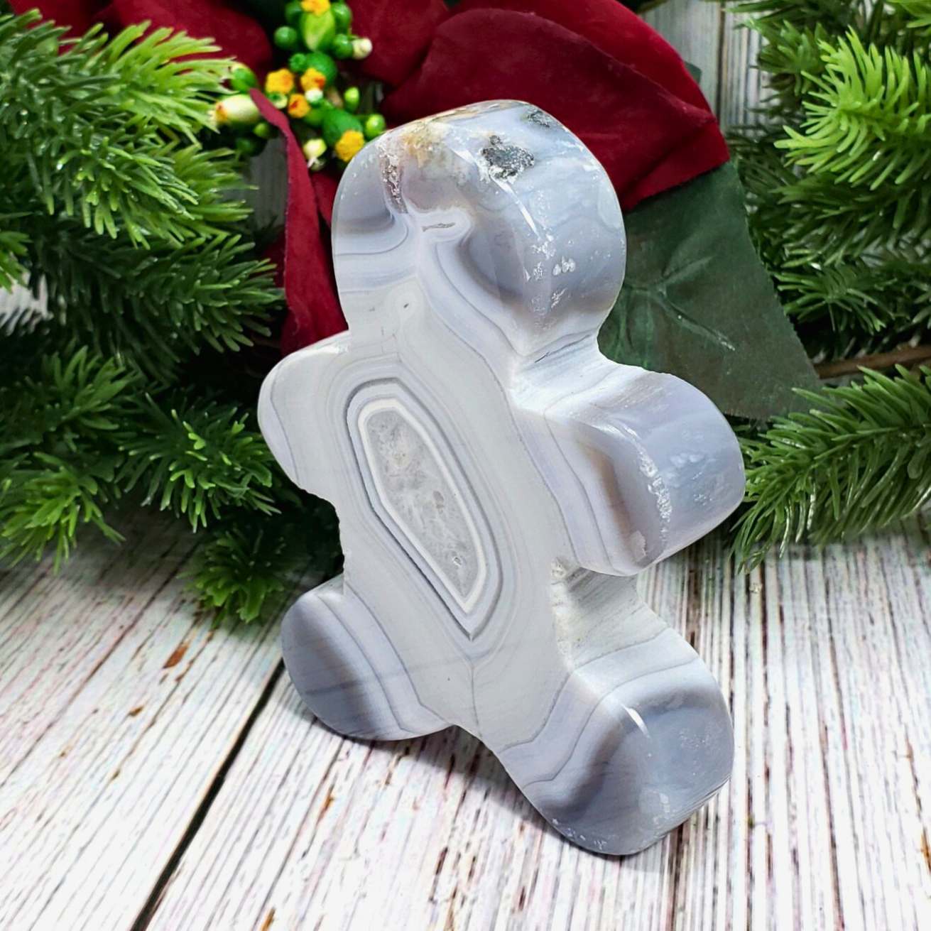Druzy Agate Gingerbread Man - 1