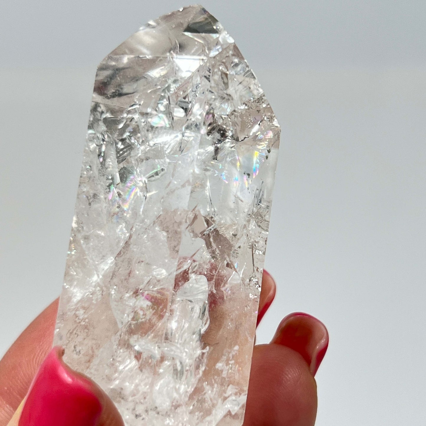 Rainbow Clear Quartz Point – Illumination, Focus & Elevated Energy