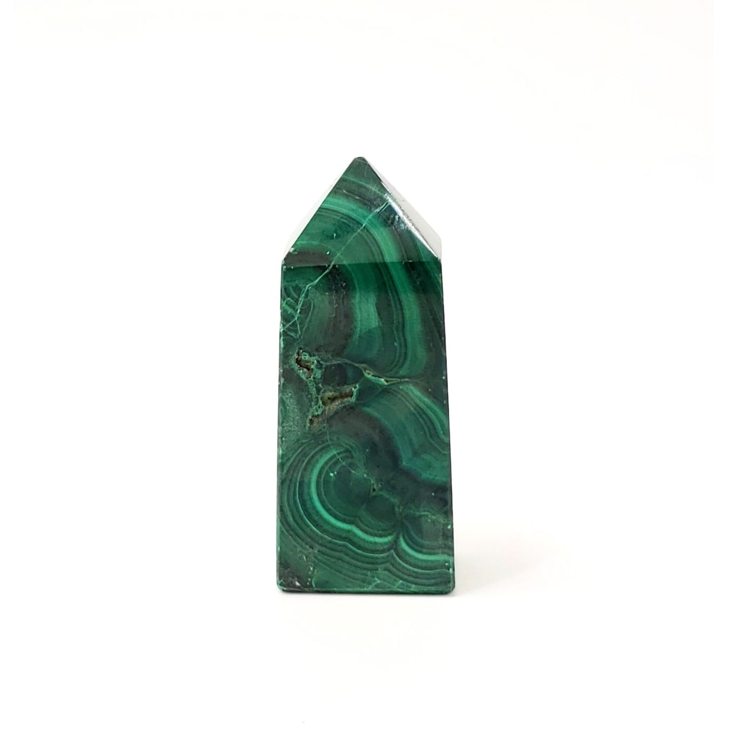 Malachite Crystal Point for Transformation, Protection & Heart Chakra Healing