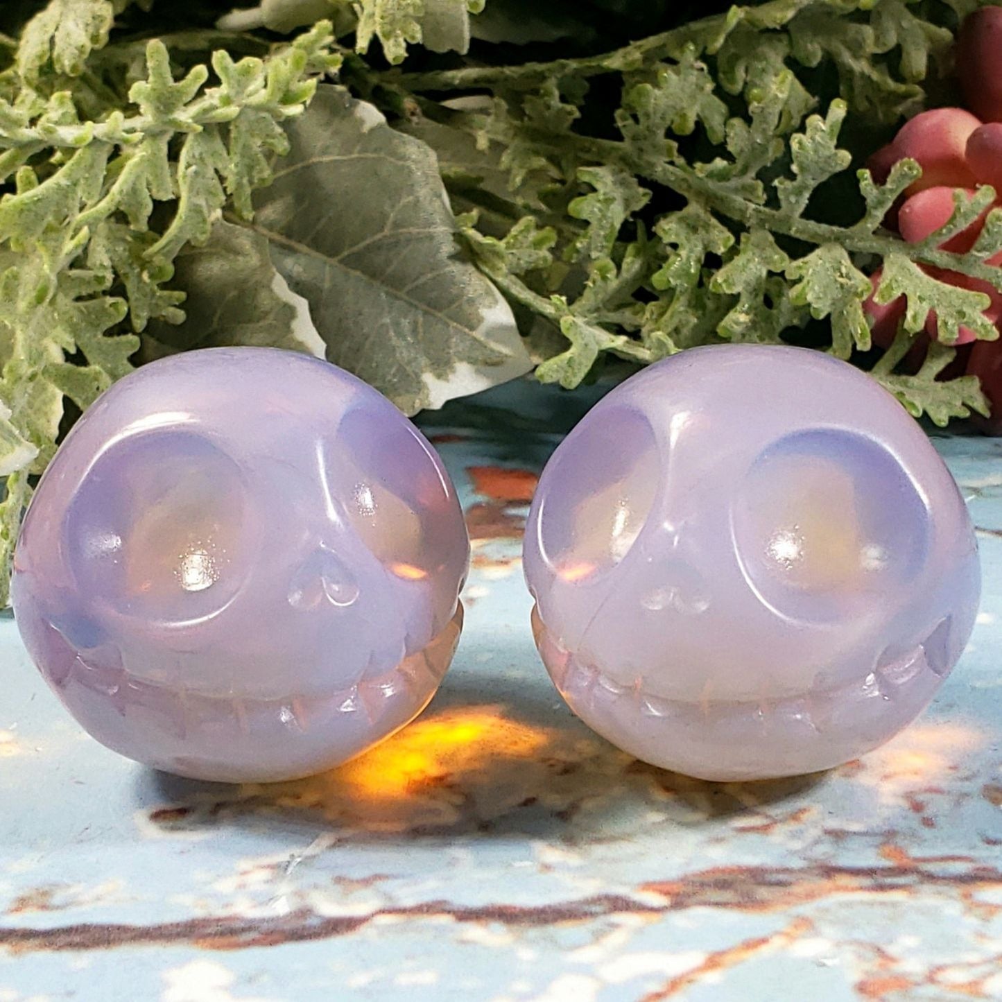 Pink Opalite Jack Skellington Sphere