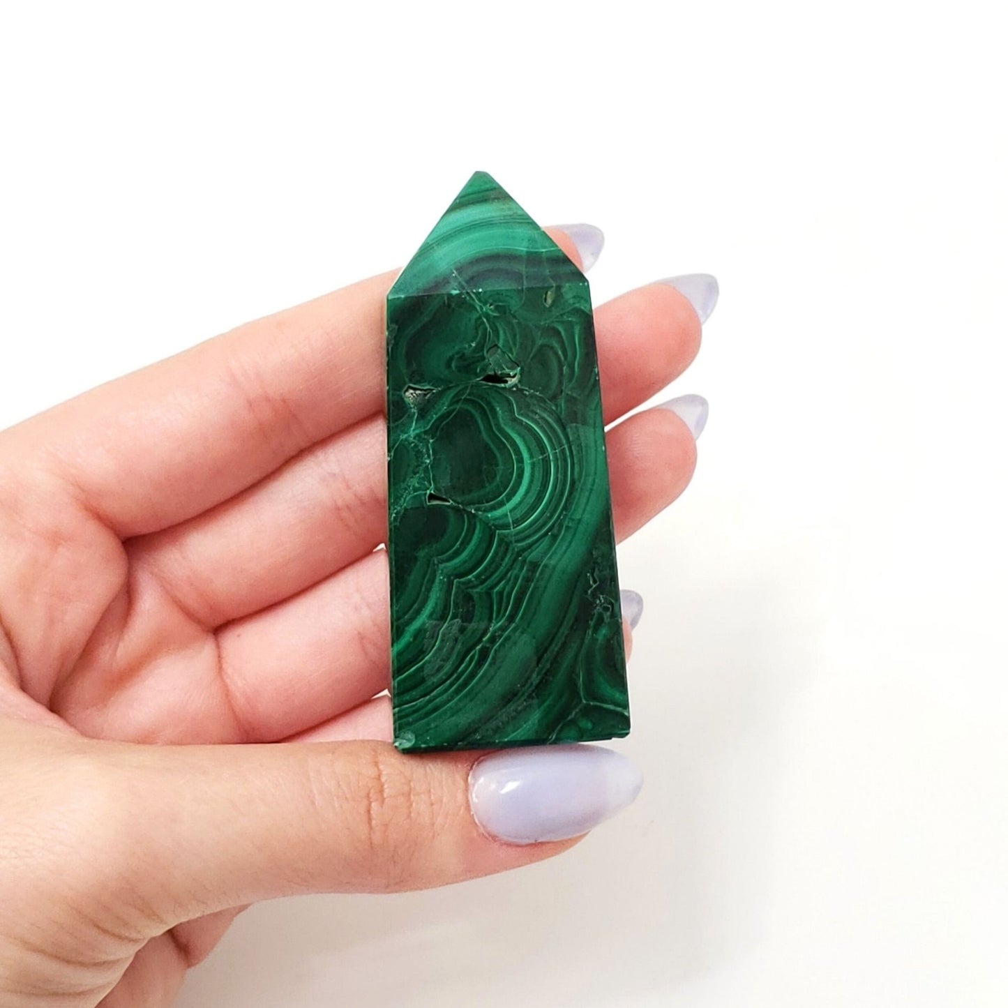Malachite Crystal Point for Transformation, Protection & Heart Chakra Healing