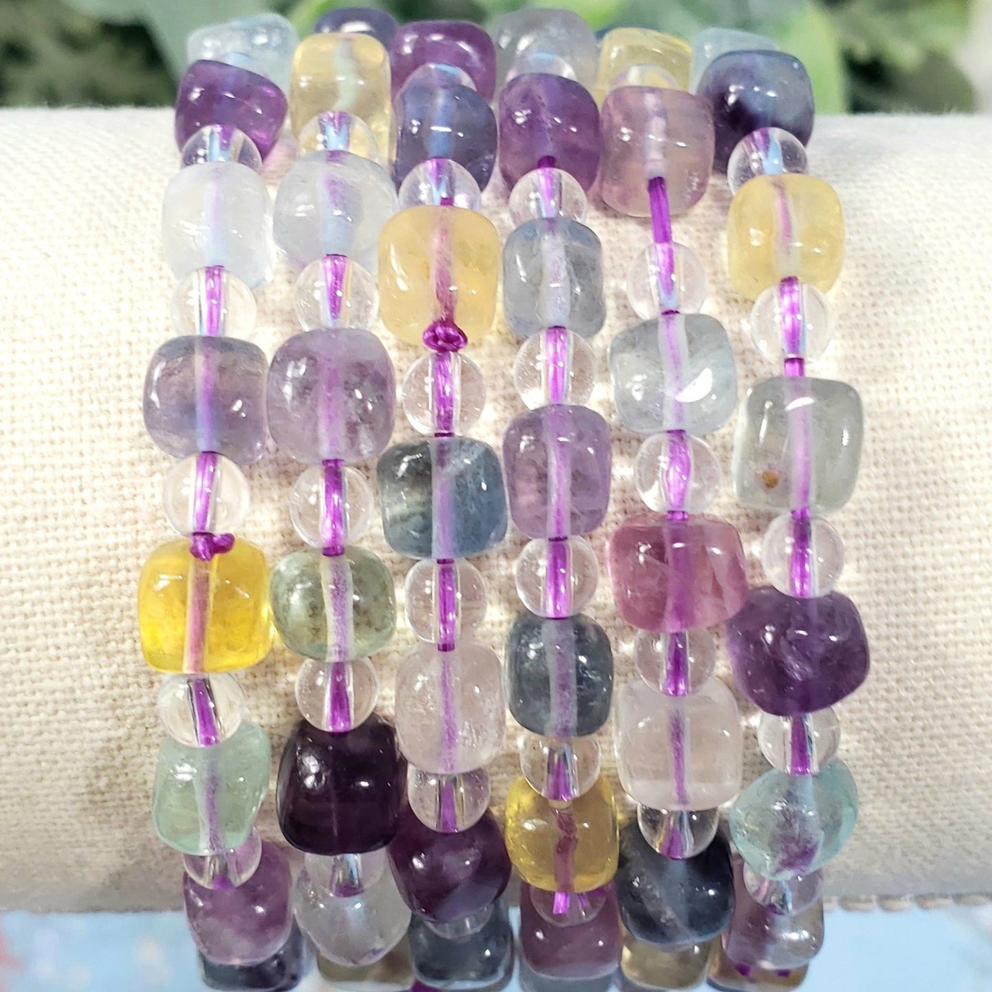 Delicate Rainbow Fluorite Bracelet -DRFB - Crystal Happenings