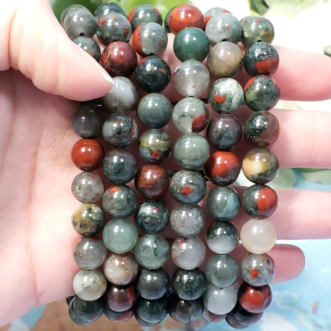8mm African Bloodstone Crystal Bracelet - Crystal Happenings