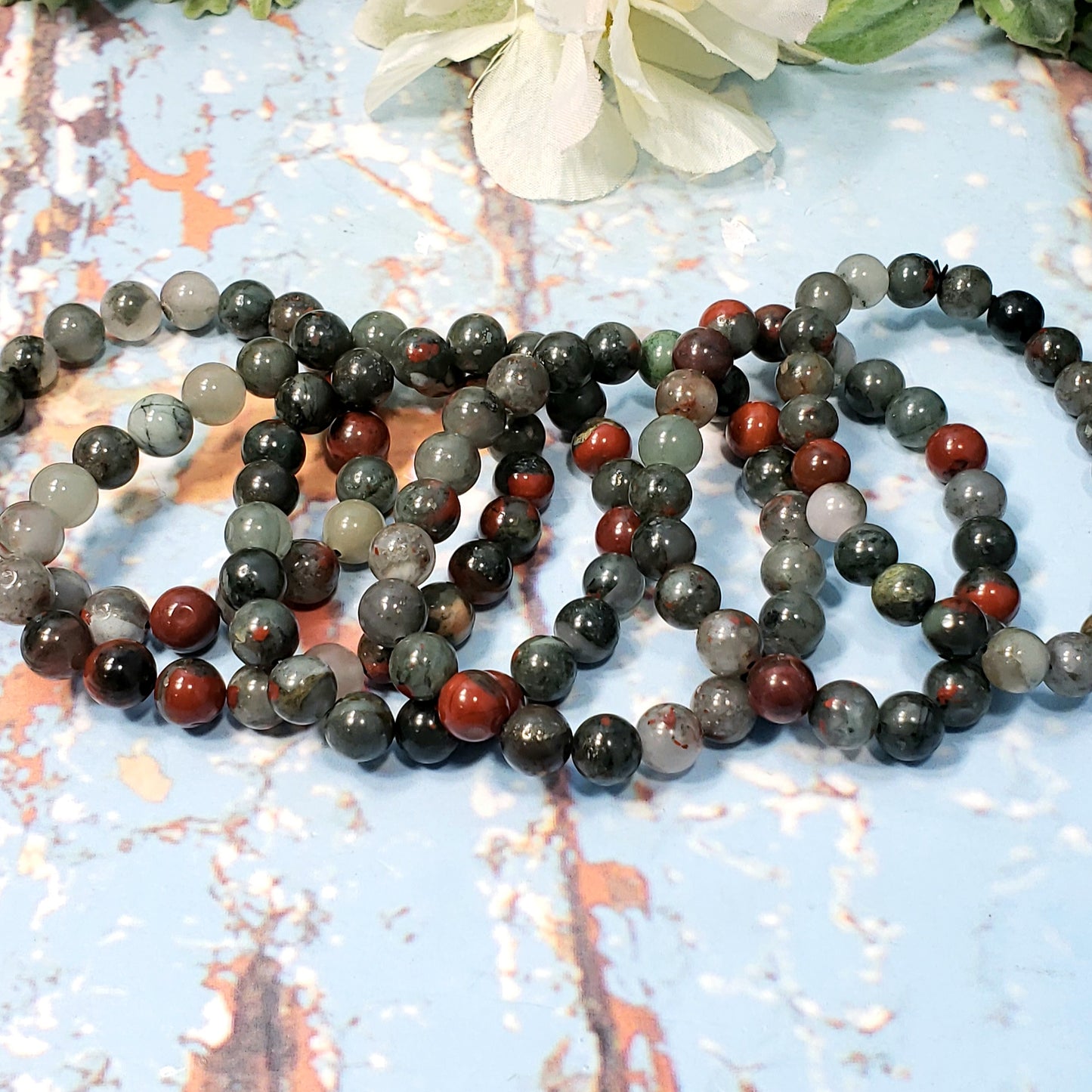 8mm African Bloodstone Crystal Bracelet - Crystal Happenings