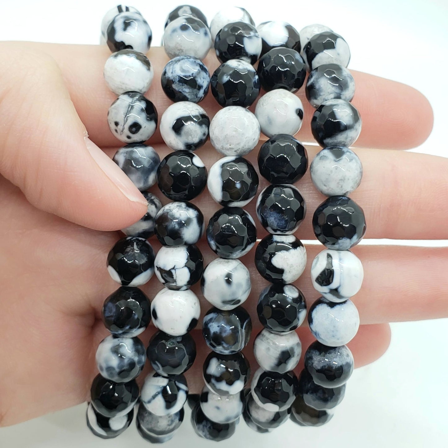 Orca Agate Faceted Bracelet - Crystal Happenings