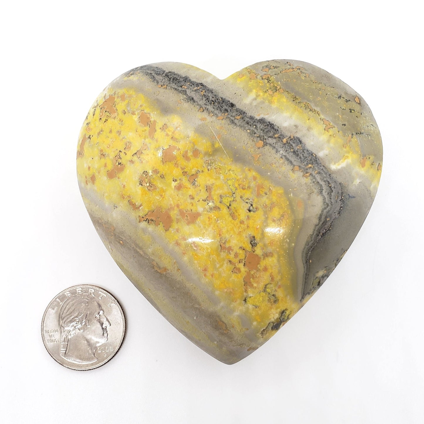 *Bumble Bee Jasper Large Heart BBJ-2 - Crystal Happenings