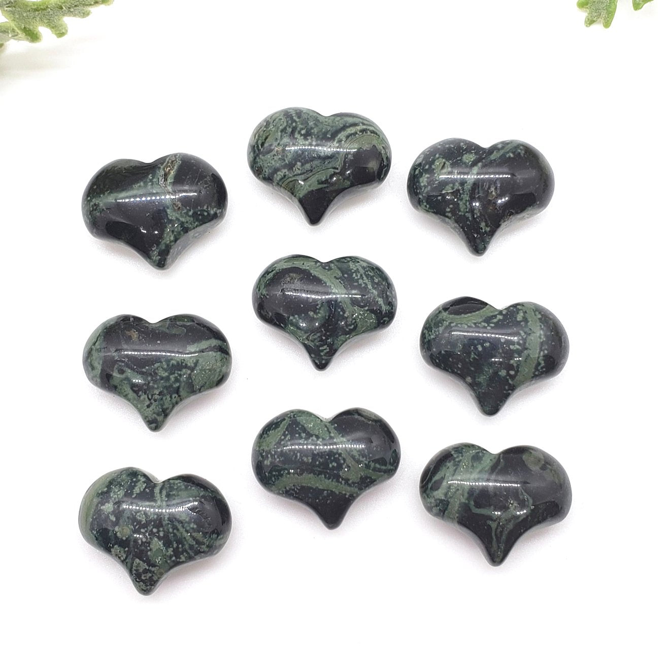 Kambaba Jasper - 1 inch Sweet Heart - Crystal Happenings