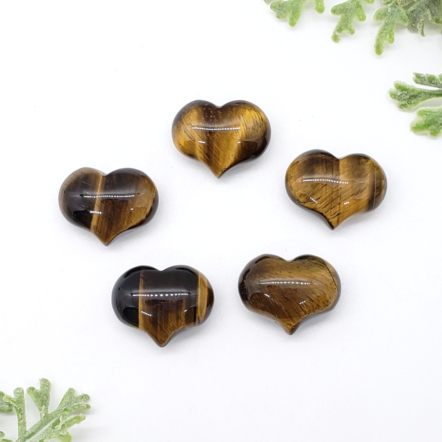 Golden Tiger Eye - 1 inch Sweet Heart (25mm) - Crystal Happenings