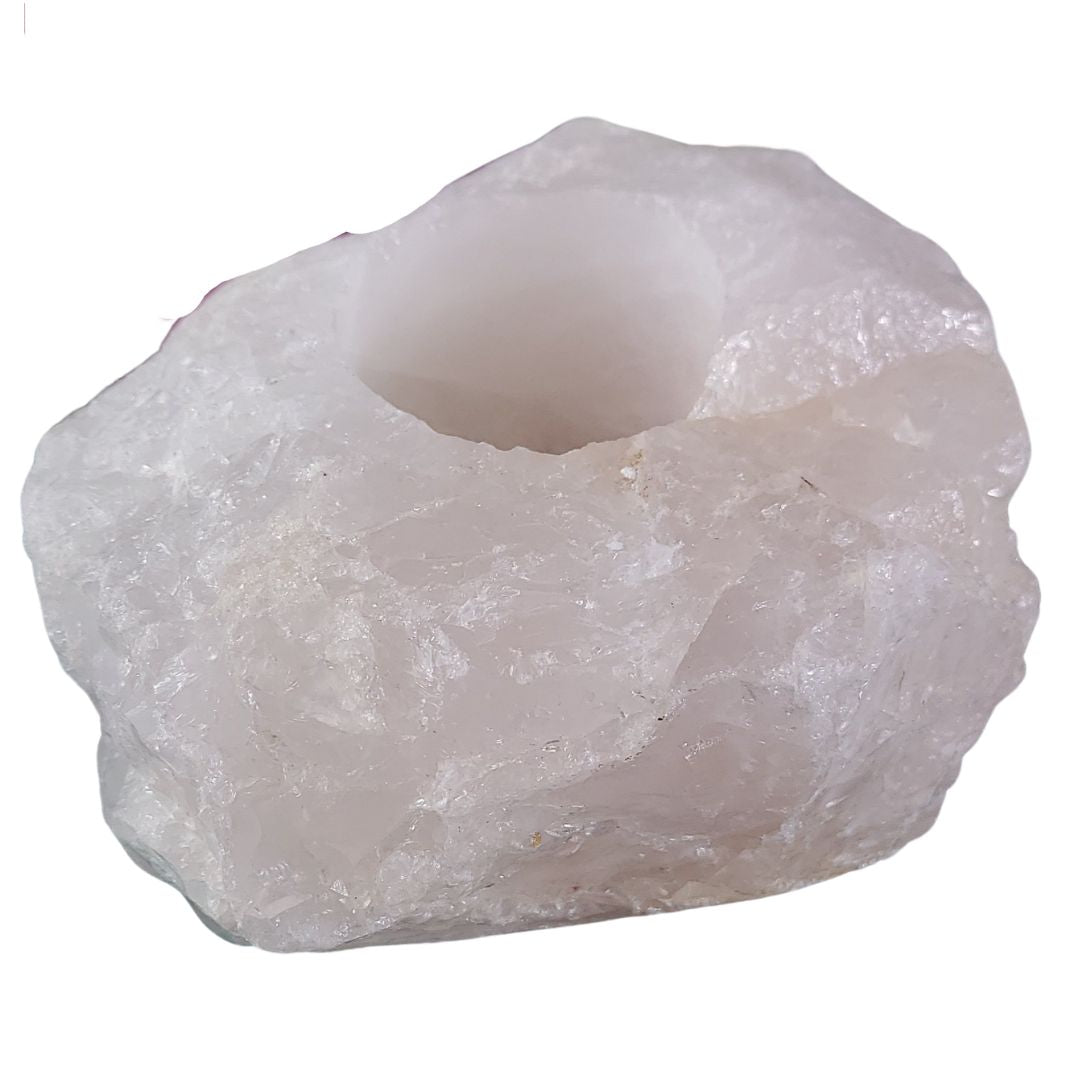 Rose Quartz Crystal Votive Candle Holder