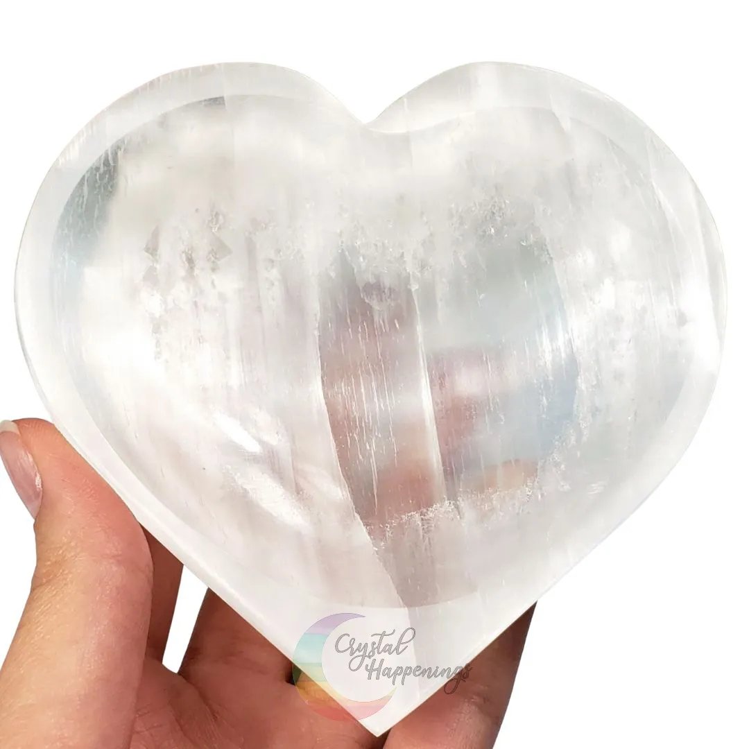 Luxurious Selenite Heart Bowl – Bright White Crystal for Clarity and Elegance
