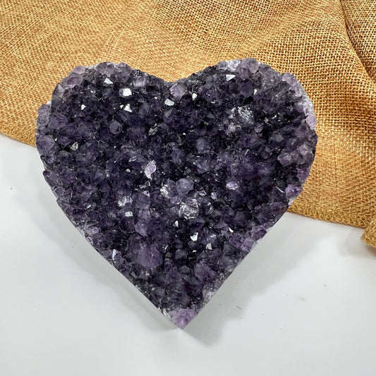 Amethyst Heart Cluster for Peaceful Energy and Emotional Ease