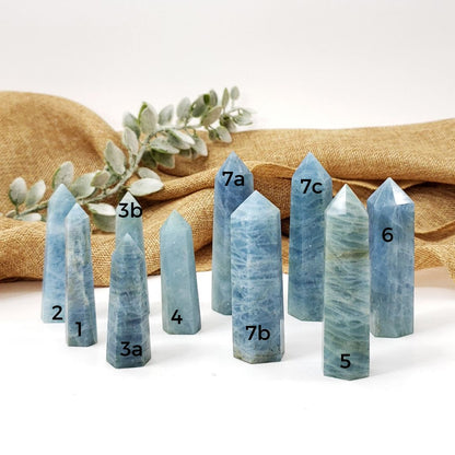 Aquamarine Crystal Points for calm, balance and communication