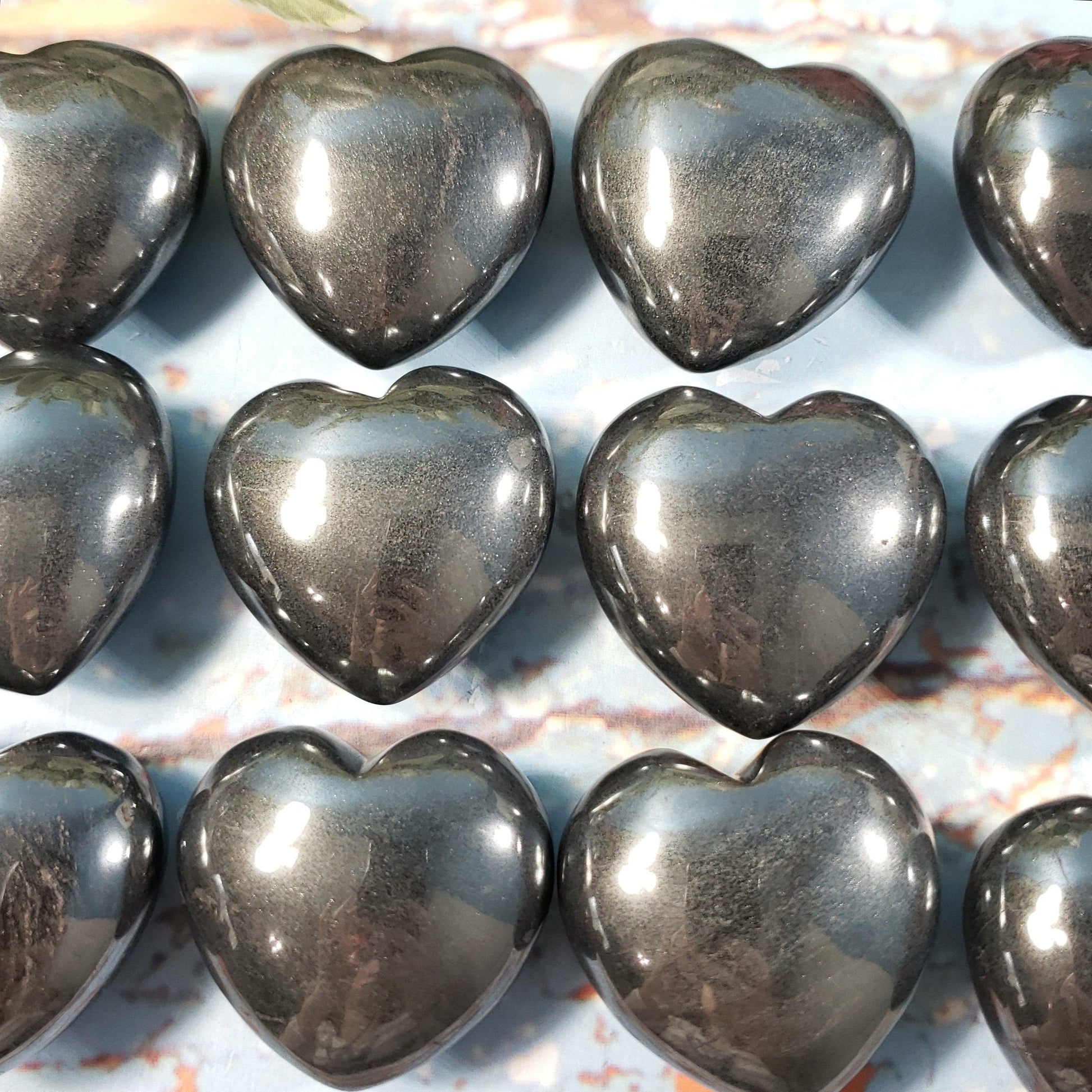 Hematite 45mm Puffed Heart - Crystal Happenings